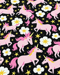 Pink Unicorns Stars Pattern Rug