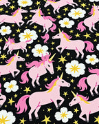 Pink Unicorns Stars Pattern Rug