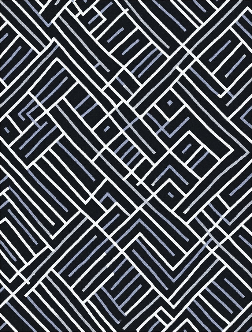 Abstract Maze Line Art Rug