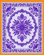 Purple Floral Mandala Rug