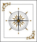 Antique Compass Rose Tile Design Rug