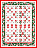 Crimson Lantern Star Floral Border Rug