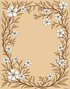 Elegant Floral Vines Whimsical Design Rug