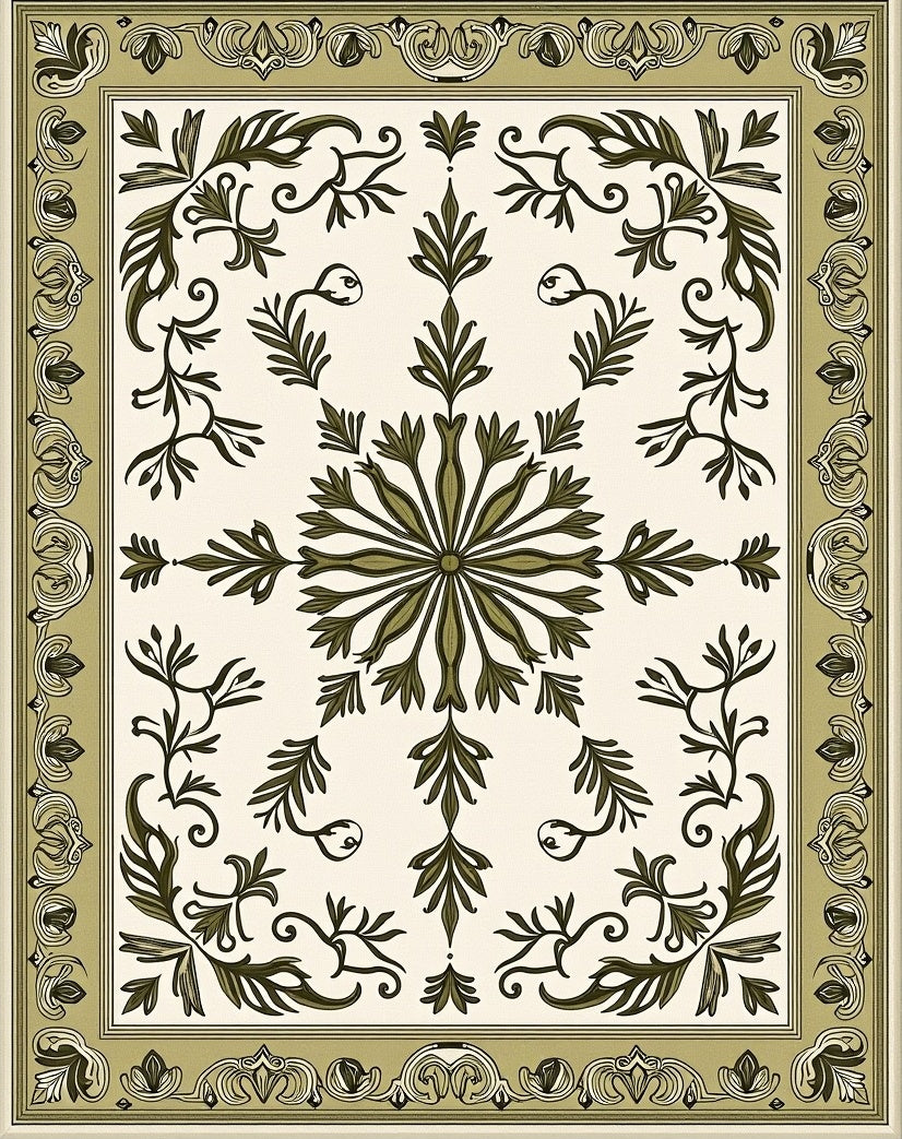 Ornate Floral Medallion Pattern Rug
