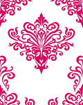 Ornate Pink Swirl Floral Pattern Rug