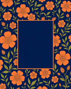 Orange Blossom Garden Floral Pattern Rug