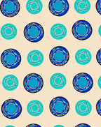 Blue Teal Swirls Pattern Rug