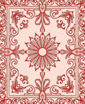 Classic Red Floral Border Design Rug