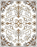 Ornate Golden Floral Patterned Rug