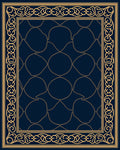 Ornate Geometric Circles Border Design Rug