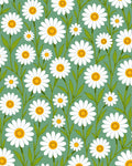 Retro Daisy Floral Pattern Rug