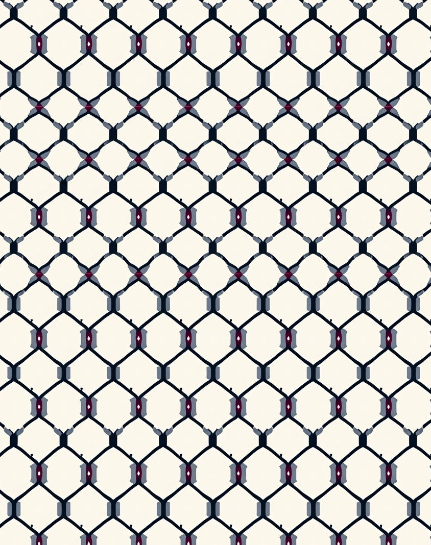 Modern Chain Link Pattern Rug