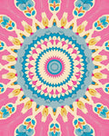 Bright Floral Mandala Inspired Art Rug