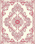 Victorian Red Floral Symmetry Pattern Rug