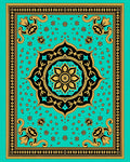 Ornate Floral Mandala Teal Rug