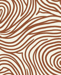 Brown White Abstract Swirls Rug