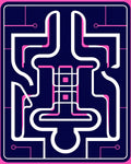 Abstract Maze Pattern with Pink Accents Rug