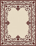 Elegant Baroque Floral Scrollwork Design Rug