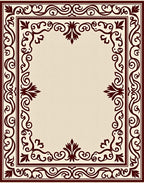 Elegant Baroque Floral Scrollwork Design Rug