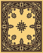 Elegant Brown Floral Swirl Pattern Rug