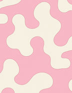 Pink Cream Blobs Pattern Rug
