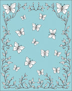 Whimsical Butterflies Vines Design Rug