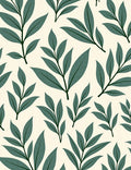 Organic Green Leaf Pattern Print Rug