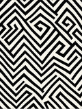 Bold Black White Geometric Maze Rug