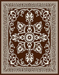 Rich Brown Floral Mandala Pattern Rug