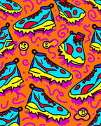Bold Retro Kicks Swirls Design Rug