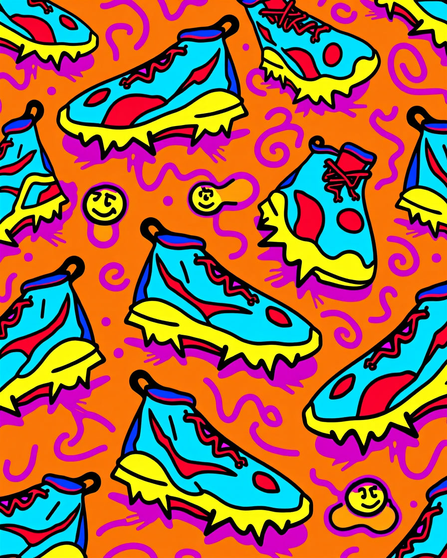 Bold Retro Kicks Swirls Design Rug