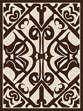 Brown Beige Classic Scroll Pattern Rug