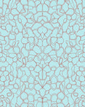Aqua Red Abstract Organic Pattern Rug