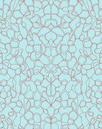Aqua Red Abstract Organic Pattern Rug