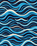 Serene Blue Wave Pattern Design Rug