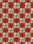 Retro Floral Pattern Red Rug