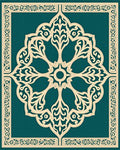 Ornate Cream Teal Floral Rug
