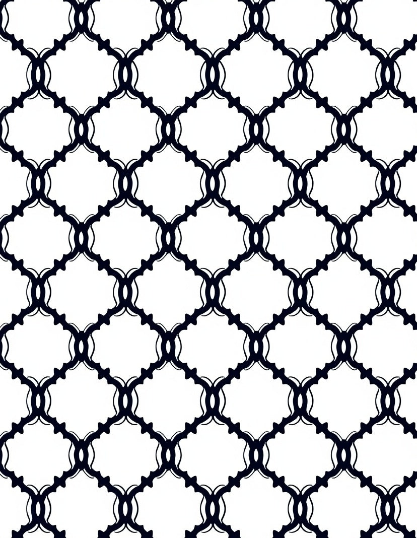 Classic Geometric Chain Link Motif Rug