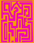 Bold Maze Patterned Geometric Rug