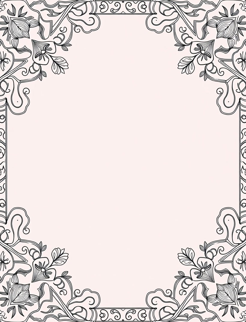 Elegant Floral Scrollwork Corner Design Rug