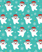 Cute Snowman Winter Snowflake Repeat Rug