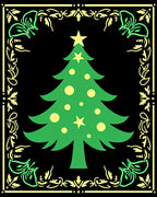 Evergreen Festive Tree Border Rug