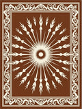 Radiant Sunburst Ivory Sepia Pattern Rug