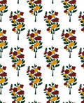 Bold Burgundy Gold Floral Pattern Rug