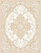 Vintage Swirl Beige Ornamental Design Rug