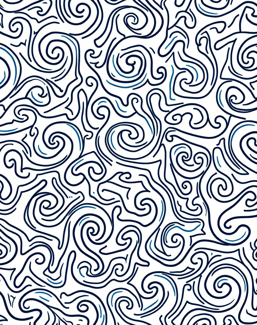 Abstract Swirl Lines Pattern Rug