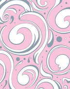 Pink Swirls Flourishes Pattern Rug