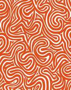 Bold Orange Swirl Abstract Pattern Rug