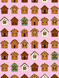 Brown Gingerbread Houses With Floral Motifs Rug