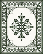 Ornate Floral Border With Central Medallion Rug